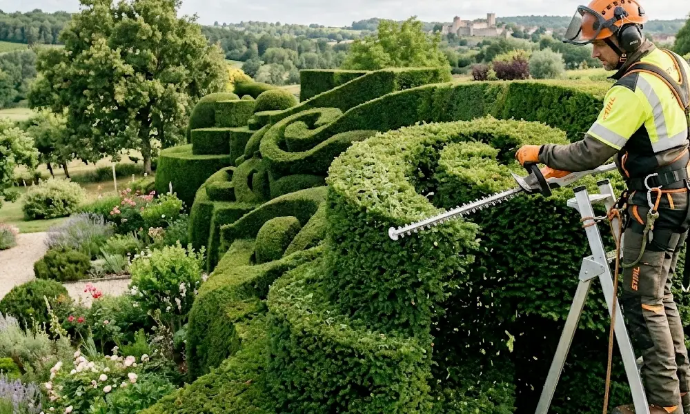 entretien d'arbres dans un jardin